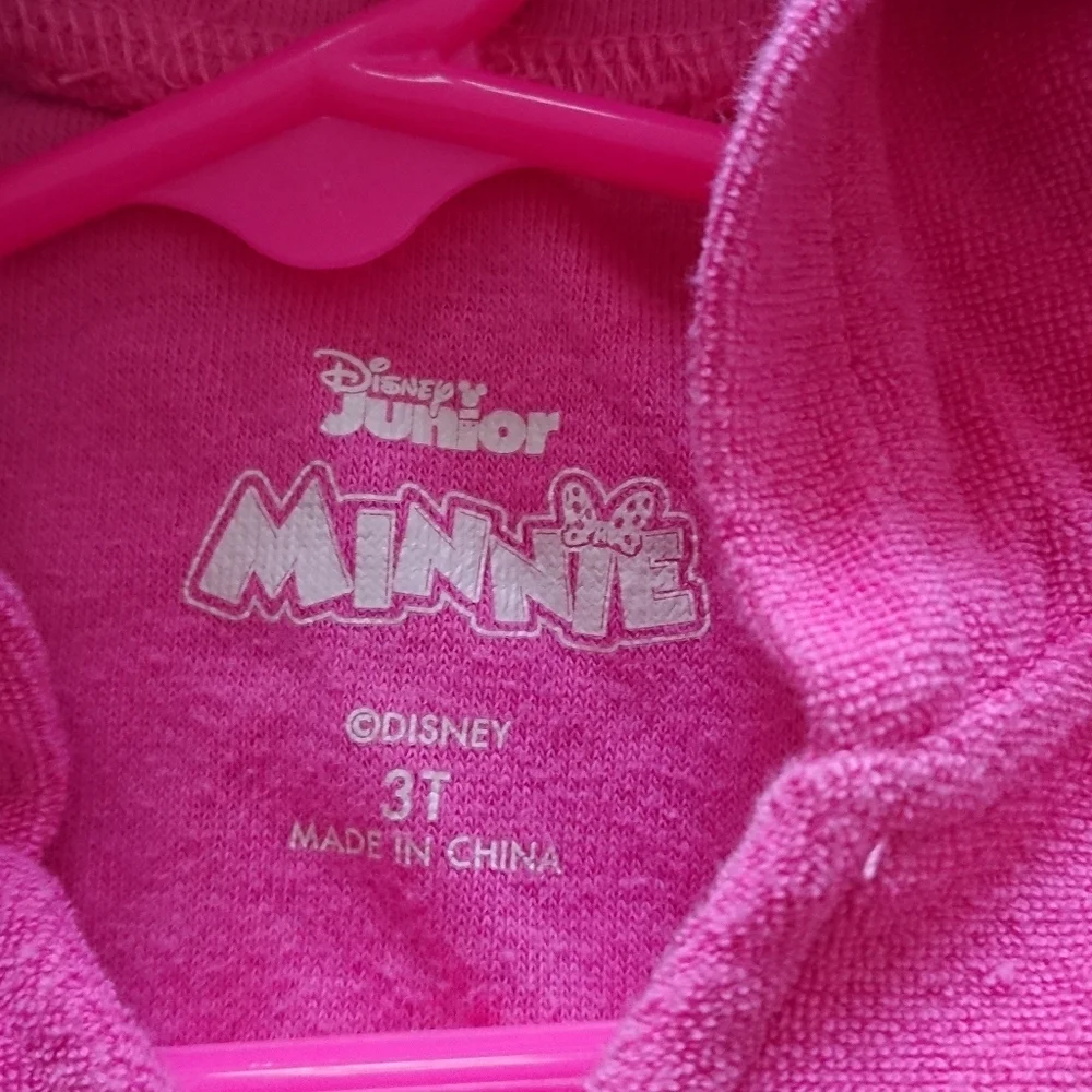 Disney Minnie Mouse Hooded Terry Swimsuit Cover-Up with Ears Zip-Up Robe SIZE 3T